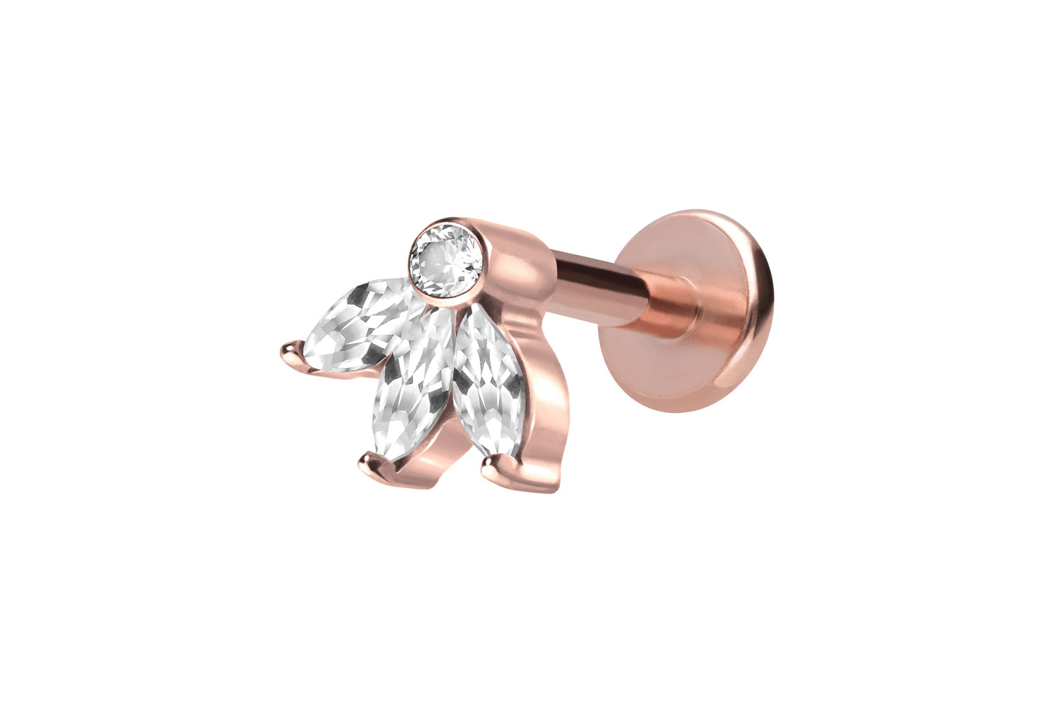 Titan Labret Piercing mit Innengewinde LOTUSBLÜTE